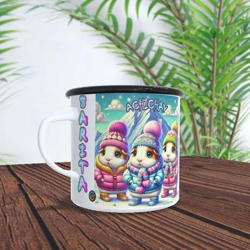 Mug de Peltre Borde Plata Metálico - Un Clásico Atemporal con Estilo del Sur de Colombia   yachay